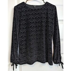 Talbots Burnout Velvet Damask Top